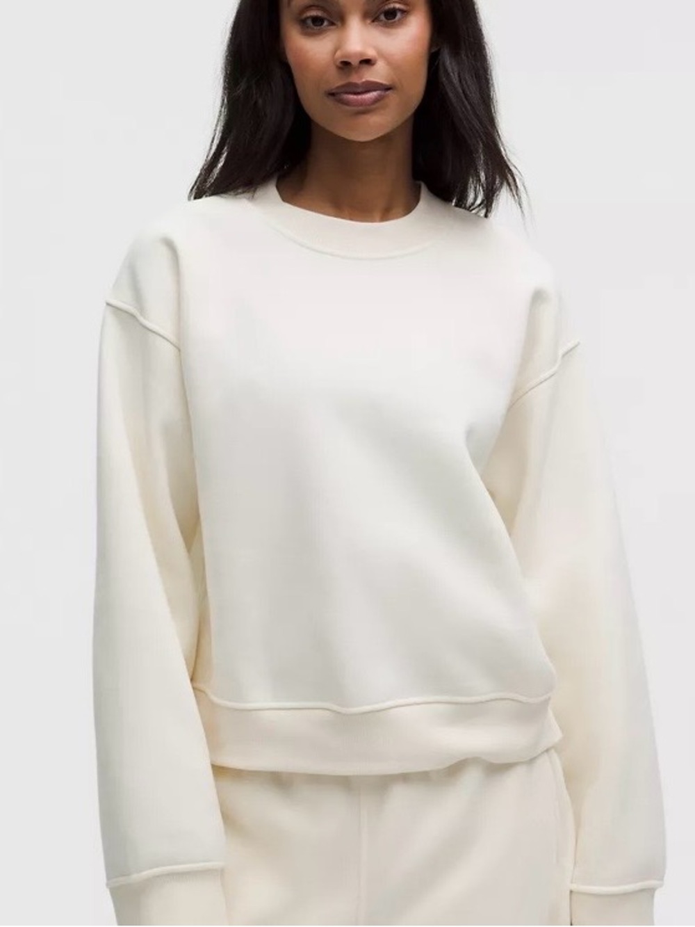 Lululemon Women's Steady State SuperLoft Crew. Size. L. ColourCoconut Ivory